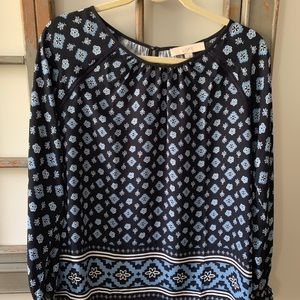 Loft Blouse Small Blue Print